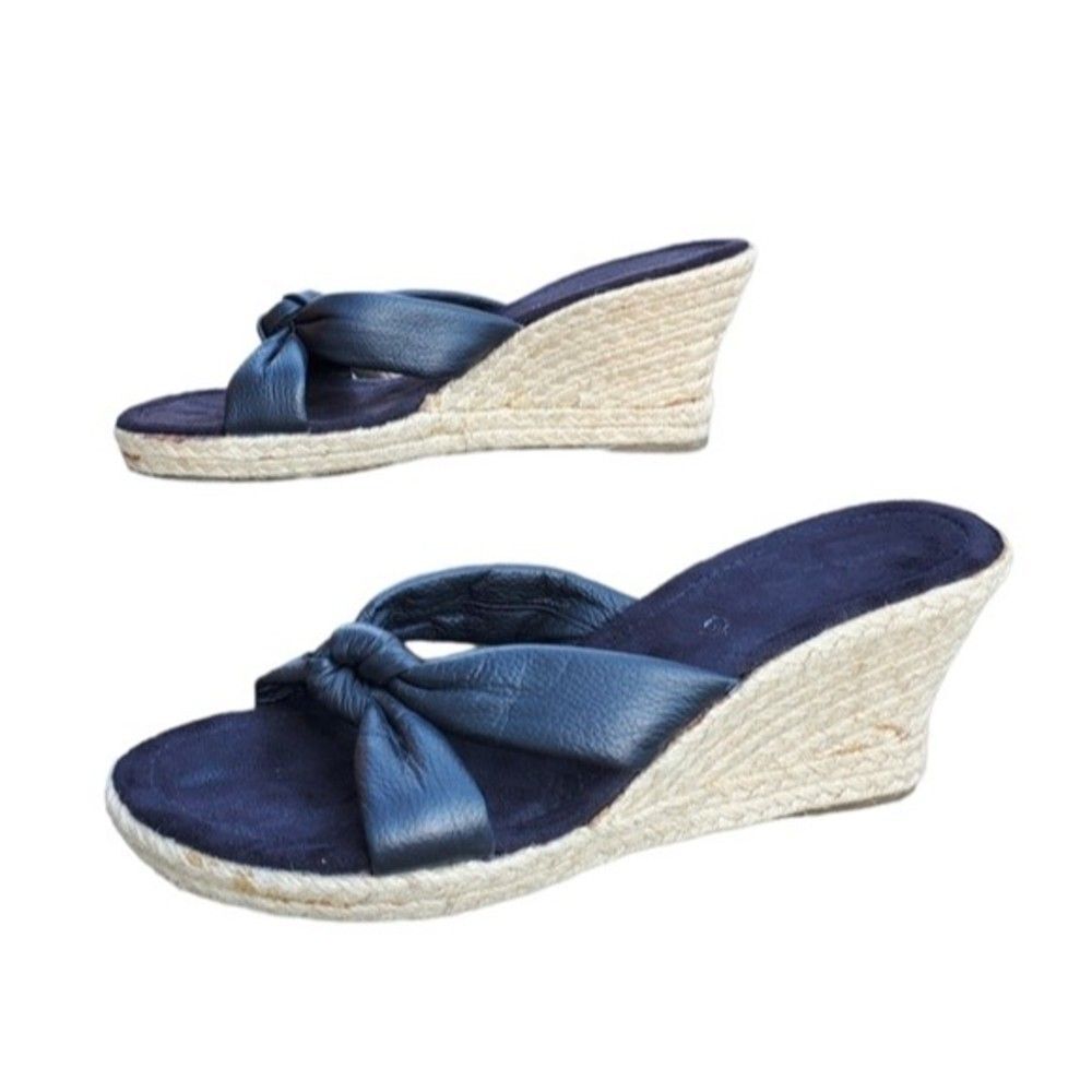 Black Knotted Thom McAn Women's Wedge Sandals